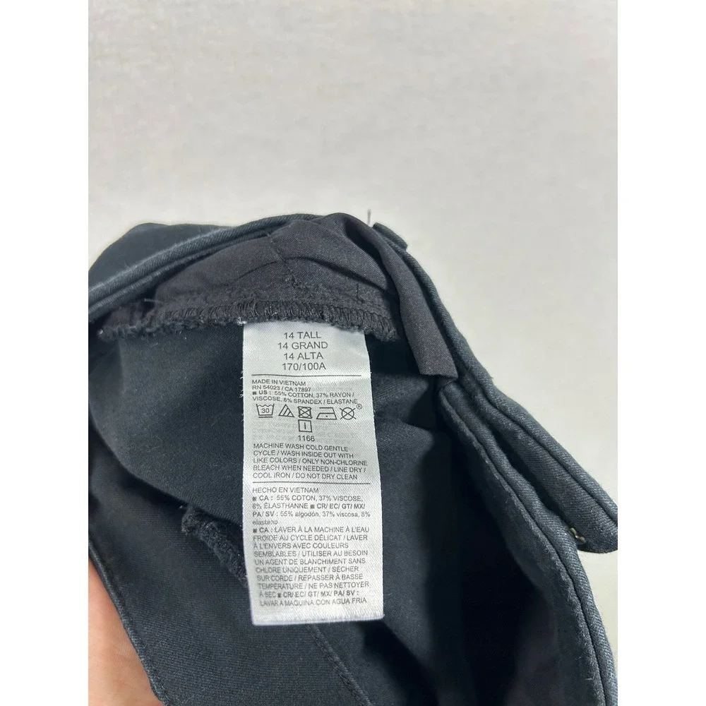 Old Navy Pixie Straight Pants Women 14 Tall Black High Rise Secret Smooth Pocket
